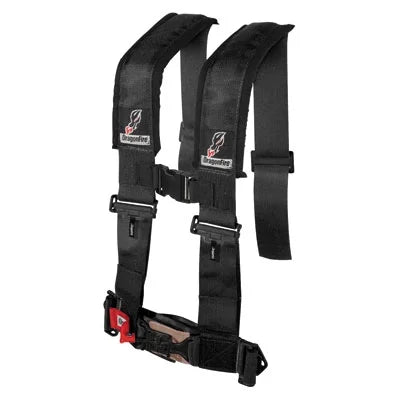 Turbo Safety H-Style Dragonfire Maverick w/Adjustable Side 1000 Racing Black Harness Sternum Passenger for 3" Clip 4-Point Can-Am 2016-2017