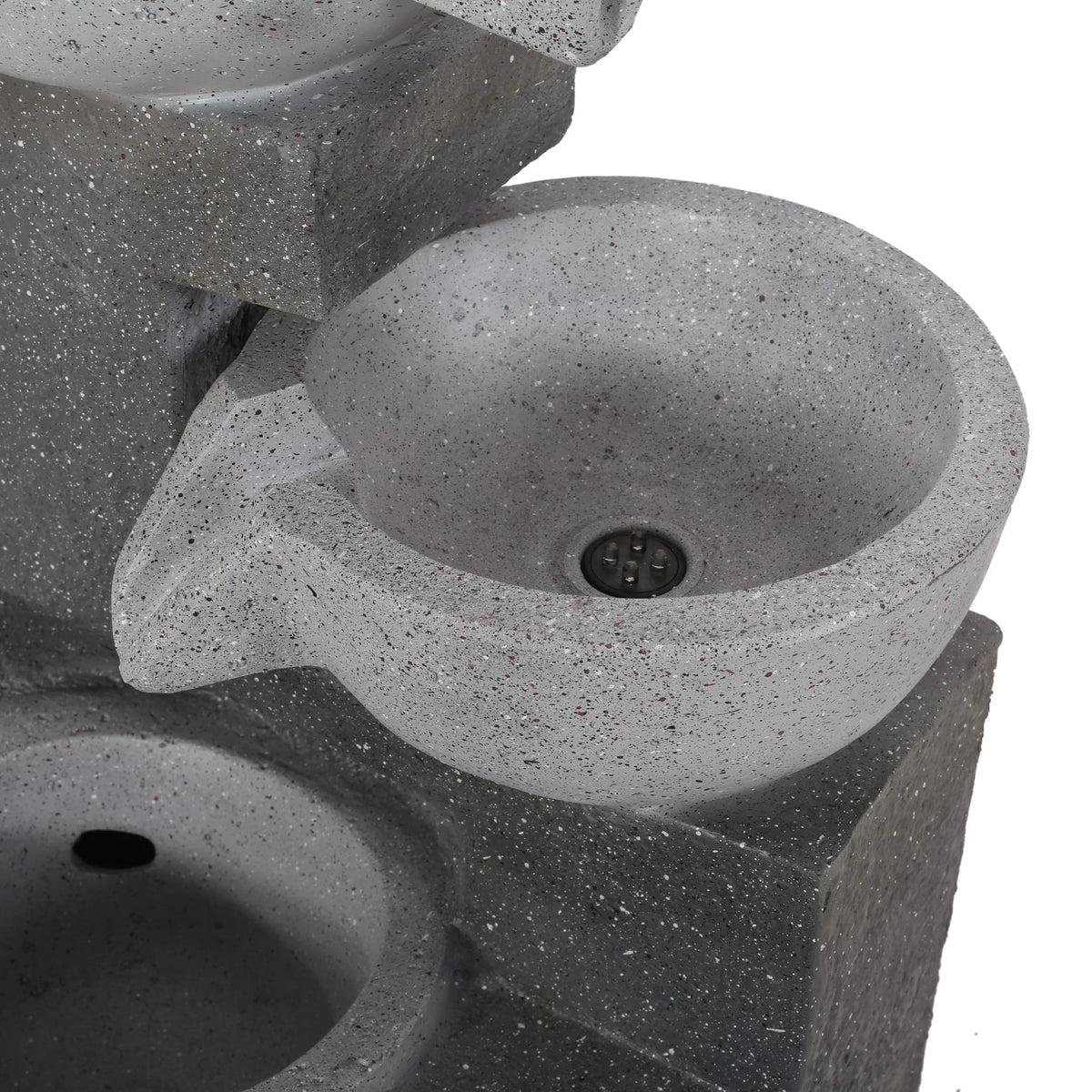 Colquitt Multi-Gray Fountain, Modern 3 Outdoor Tier