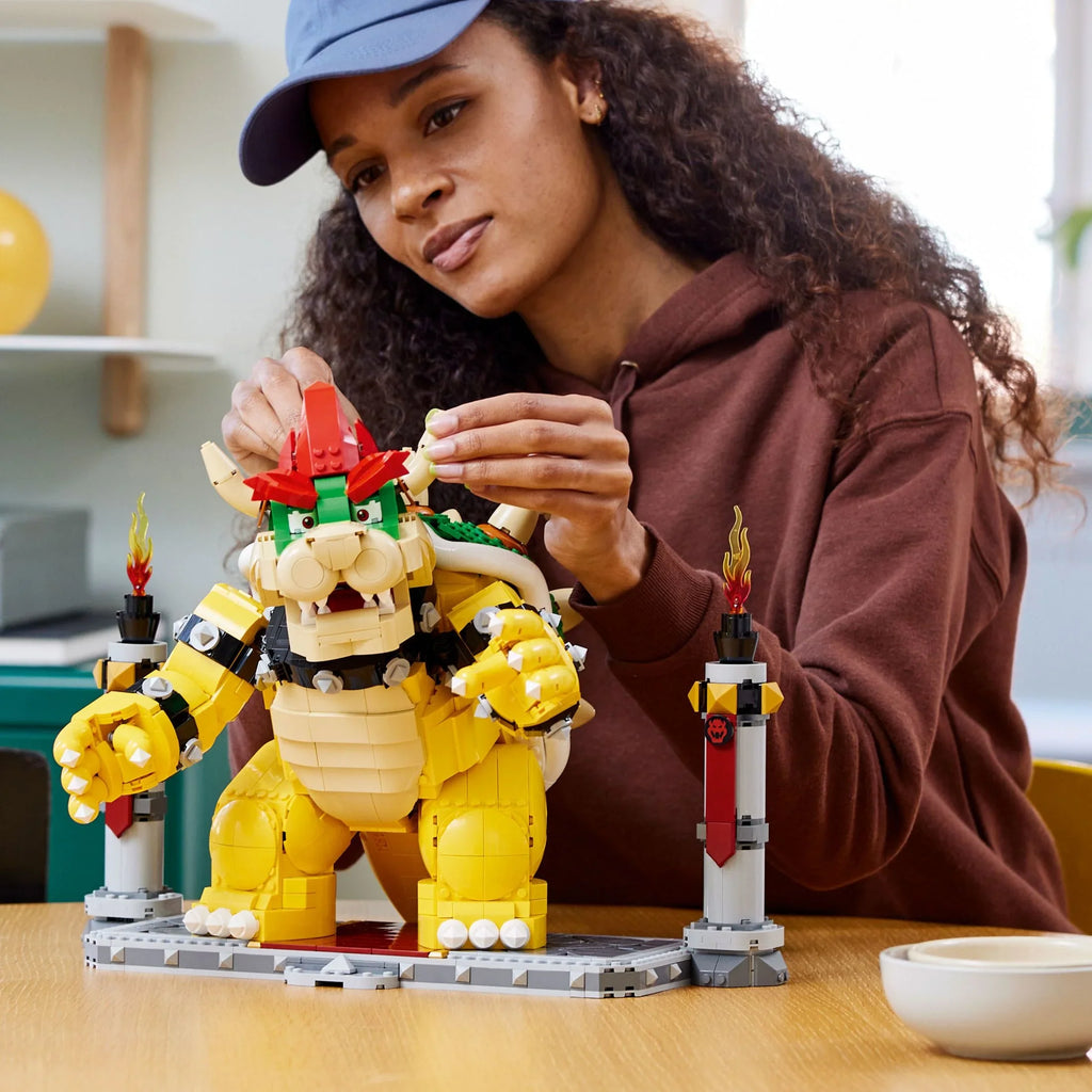 Fans Idea and Figure of Video Bros, Build Character Battle Posable LEGO with Mighty Mario Bowser, for Collectible Mario Super Super Kit, 71411 The 3D Toy Game Display Platform,