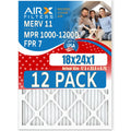 AIRX Pack Filters in to USA Furnace by Air 1000, 7 & FPR MPR of WICKED - 1200 Comparable MPR 18x24x1 FILTERS Made AIR. 11 12 Rating, CLEAN MERV Filter