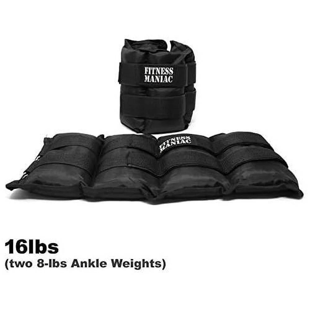 weights workout, 16 per leg glute pounds durable exercises straps for weight, ankle) (8 women and premium lbs ab, 1 double men for pair set gym, walking, ankle heavy pro