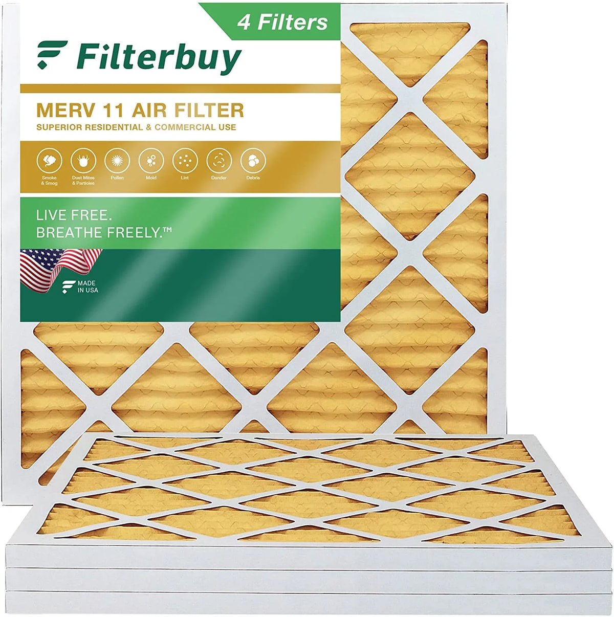 MERV Pleated Furnace (4-Pack) 11 HVAC AC Air 24x24x1 Filterbuy Filters