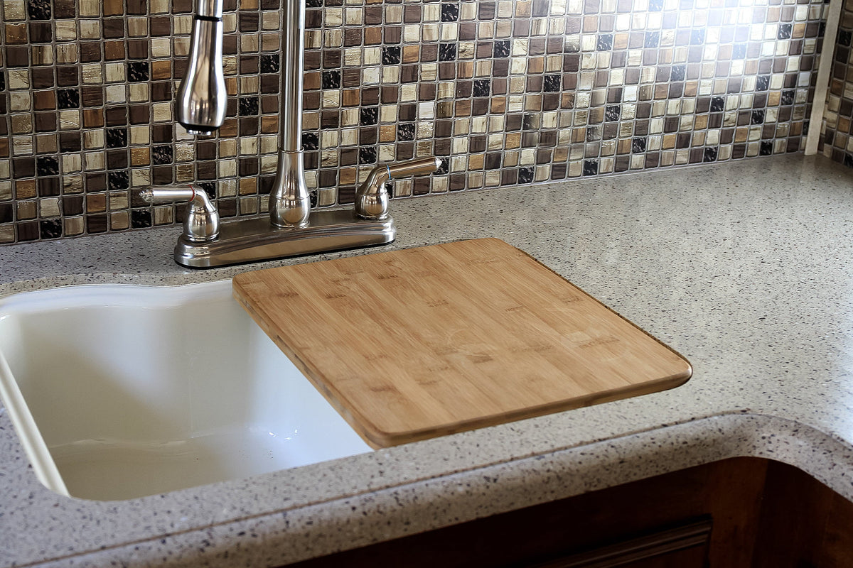 Legs - (15"L Bamboo with 43437 Rectangular x Kitchen Cover Camco Sink Brown 13"W)