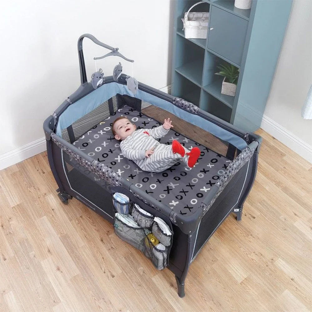Trend Yard Center Play Baby Nursery Blue Starlight Portable w/ Trend-E Wheels,