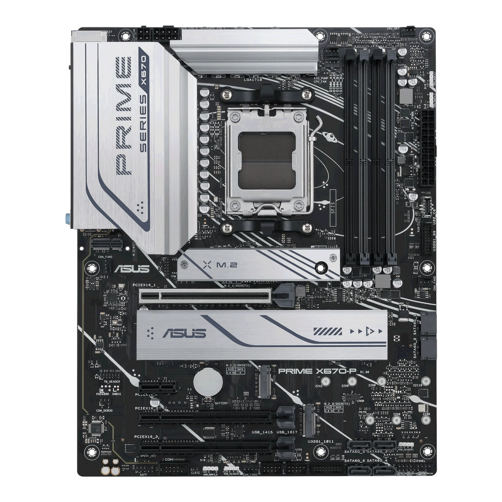 7000 Prime X670-P Gen and (DDR5, Header, AM5 ATX Slots, (LGA Ryzen USB 2.5Gb Motherboard ASUS Type-C, 2x2 Ethernet) 3.2 3xM.2 USB4 Socket 1718)