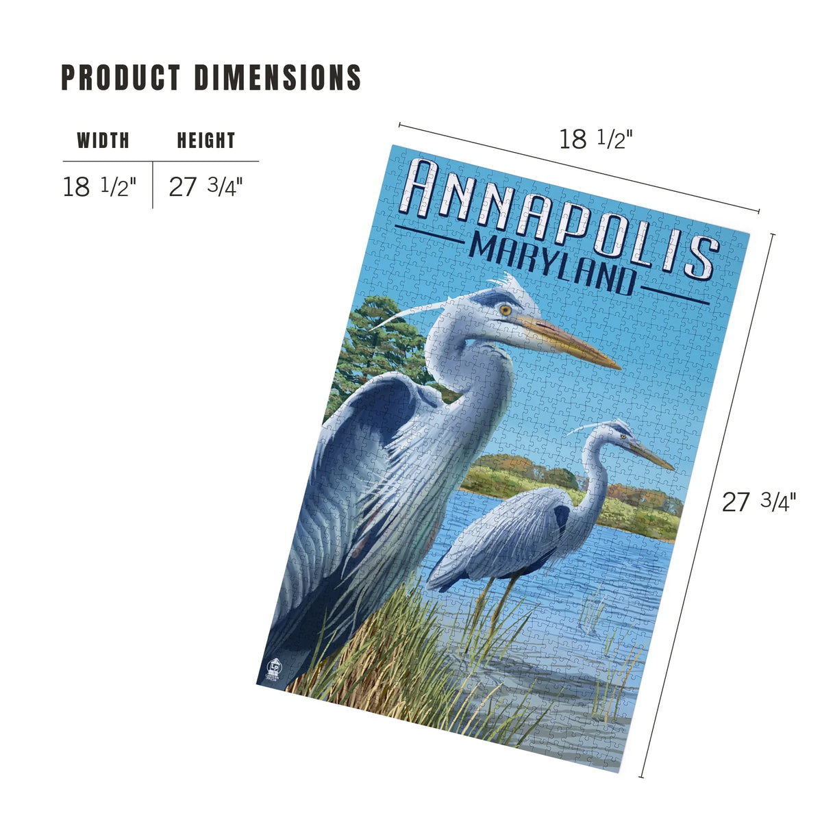 Press 1000 Maryland, Blue Lantern Herons Jigsaw Puzzle, Annapolis, Piece