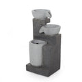 Colquitt Multi-Gray Fountain, Modern 3 Outdoor Tier