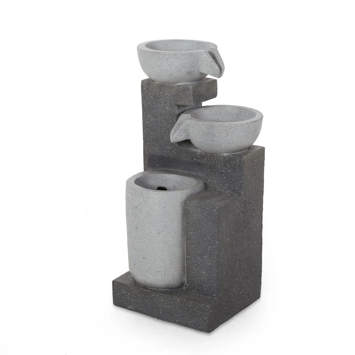 Colquitt Multi-Gray Fountain, Modern 3 Outdoor Tier