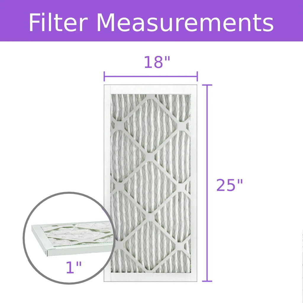 Mechanical 8, Surface Extended Filter, Purolator Pleated MERV (6 Air 18x25x1, DMK80 Pack)