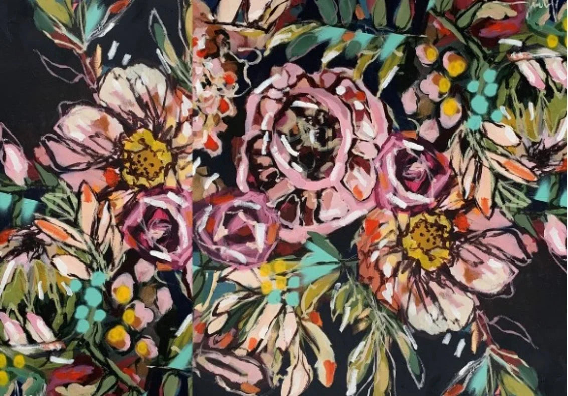 Midnight James Paul Cheung 100% Blooms - Scarf by Cashmere