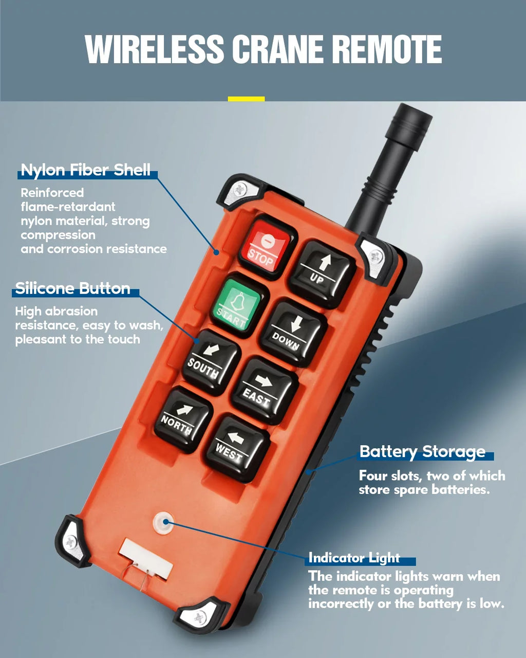 Lift 12V Electric Tower 8 Radio Control Bridge Overhead 1 + Switch Industrial Crane Crane Winch Crane Receiver Remote 2 Wireless Hoist Buttons Transmitter DC