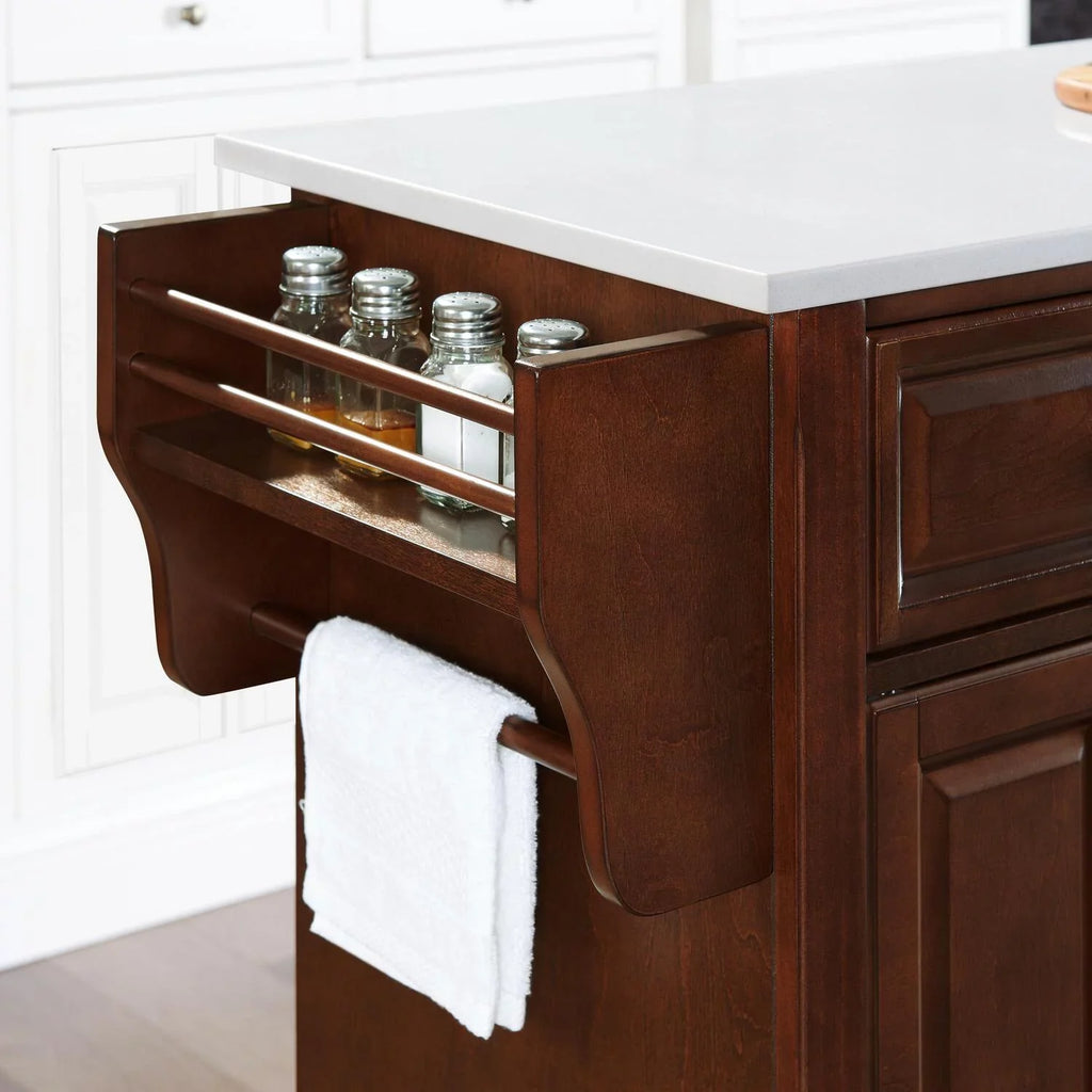 Maykoosh Kitchen Black/White Cottage Country Island/Cart Size Full Top Stone