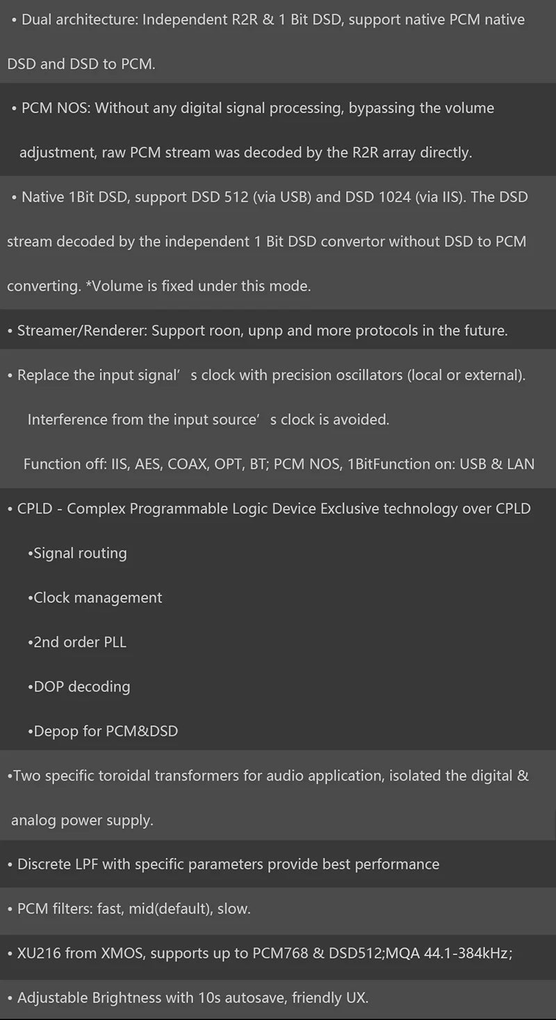 LDAC MQA DSD DAC Balanced R26 XMOS Discrete Dual Decoder DAC R2R with Native K2 (Black） Control Gustard Clock Remote