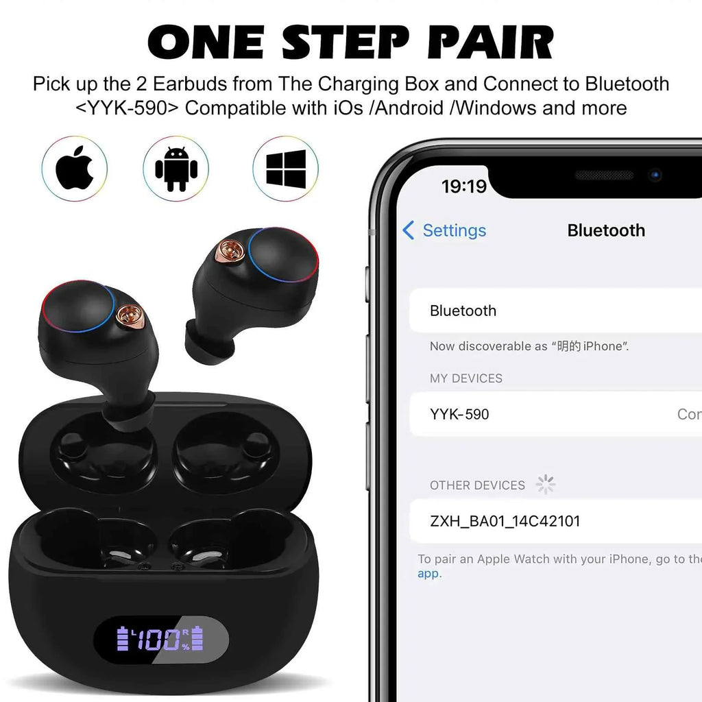 Plus Wireless 5.2 Dual with Boost Case, Doogee True IPX5 Bluetooth S88 Earbuds UrbanX Black, Compatible Charging Water Bluetooth Bass Connection, + Resistance, Balanced, Connect,