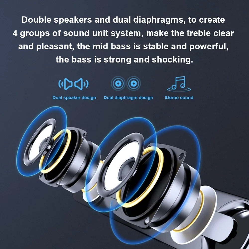Bass Phone Home PC V-111 Laptop Computer Bar Audio Speaker, Quality Surround Sound Theater-Like Equipment Radirus for Subwoofer Audio Box for USB MP4, Stereo Speaker, Tablet Wired MP3 Powerful