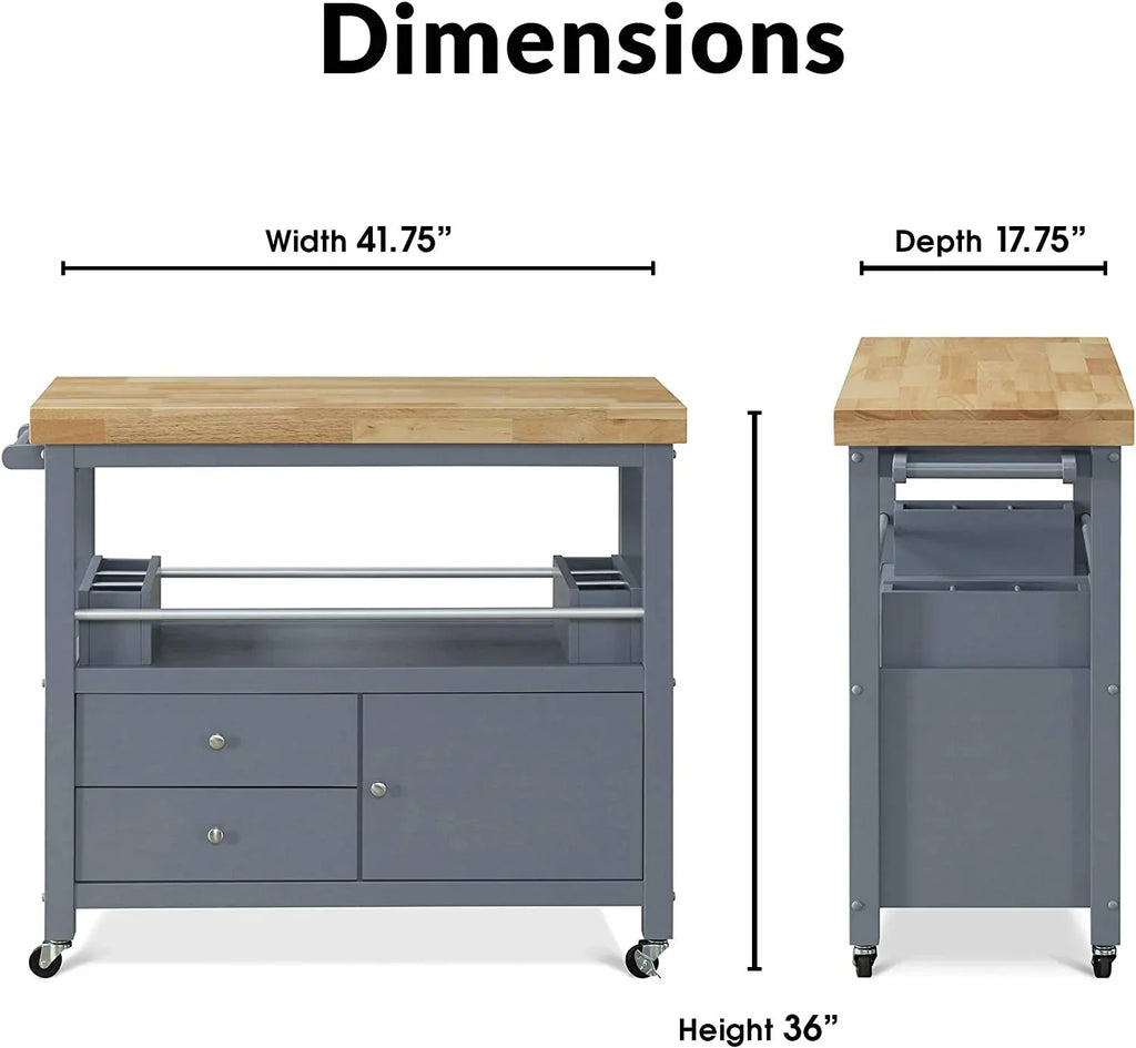 Cabinet Bar Table, Rolling Organization Storage, , Home Anson And Butcher Portable Cart Block Gray Island With For Apartment Kitchen Wheels