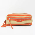 Orange,Yellow Men,Women Bag Pre-Owned (Good) Clutch Leather,Nylon Canvas 527147 Balenciaga Town