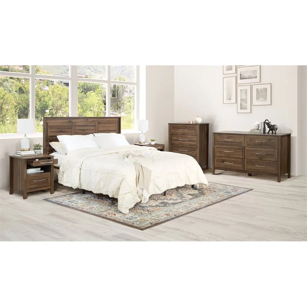 Classic Stonebrook Deluxe Wood Set Queen/Full Bedroom 5 Finish Piece Walnut in