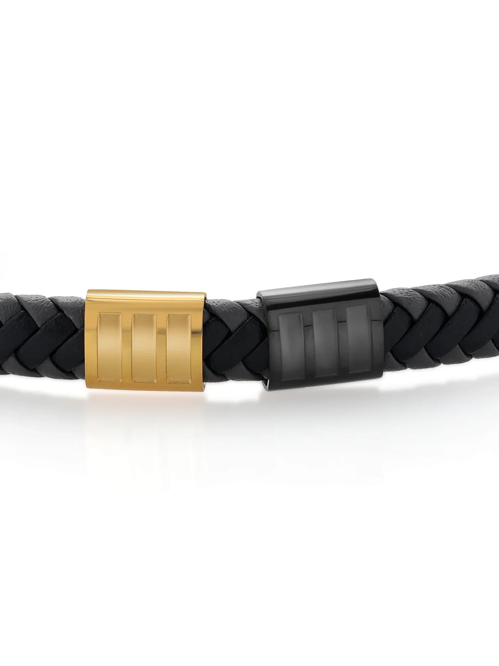 Premium Steel Bracelet Gem inch, Gold Black Men's King Genuine (8.25 Stone Leather Width) Stainless 7.7MM