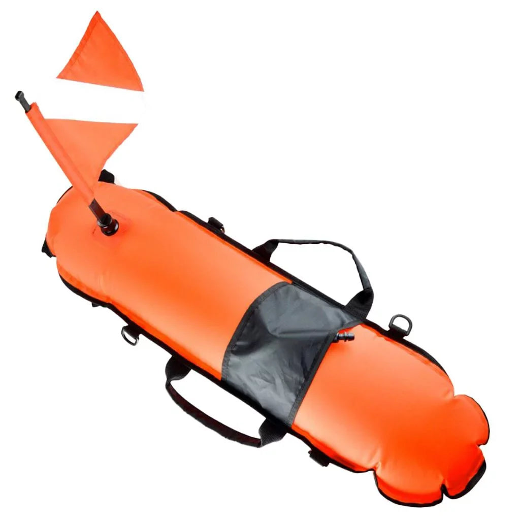 Spearfishing, , Snorkeling, Scuba with Float Visible 20m D-, Flag, Oral Inflator Diver Buoy Diving High Safety Freediving