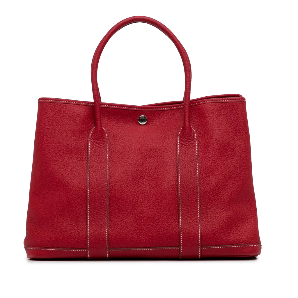 Negonda Bag Authenticated Tote Party (Good) Hermès 36 Red Unisex Pre-Owned Calf Leather Garden