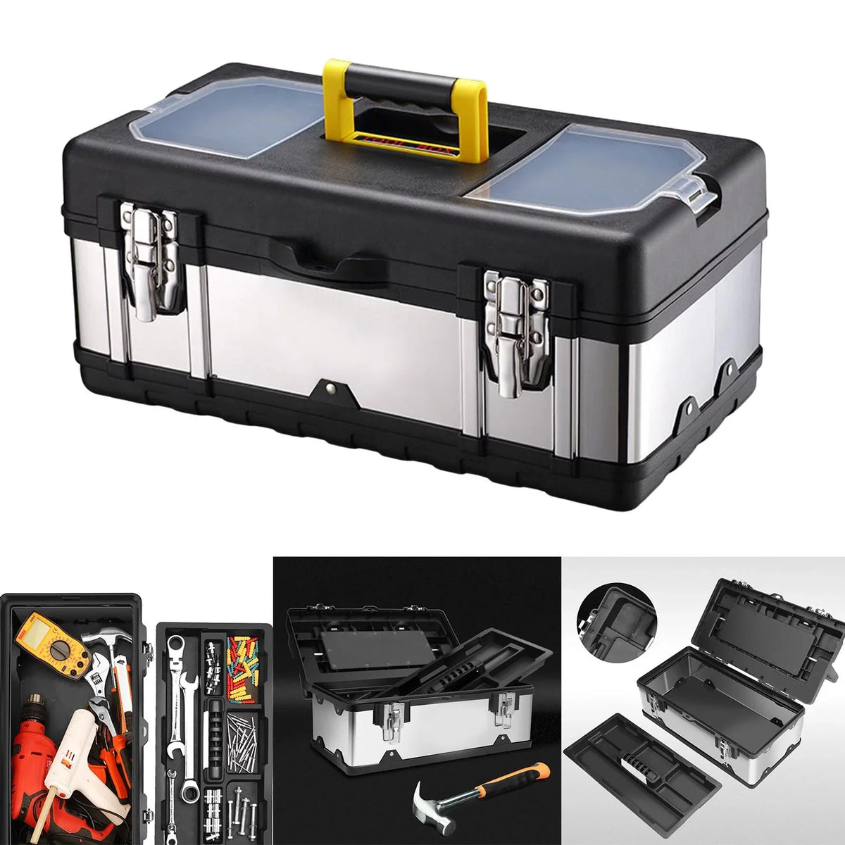 Car Repair Storage Case Tools for Trunks Case Lockable Toolbox 17inch Carry Plumber