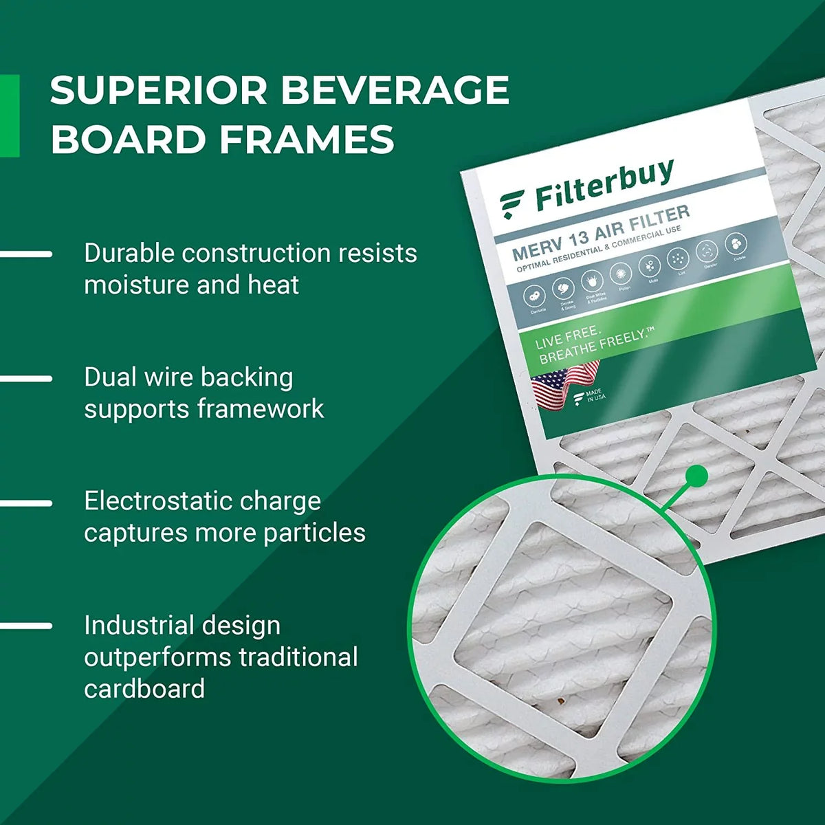 13 MERV 16x36x2 HVAC Air Pleated Filterbuy AC Filters (2-Pack) Furnace