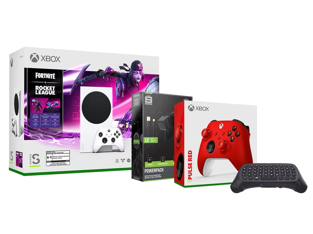 Xbox Controller Keypad Red Charge with Fortnite Microsoft Extra Controller, Cable/Battery Series Wireless and League S Pulse Rocket Console