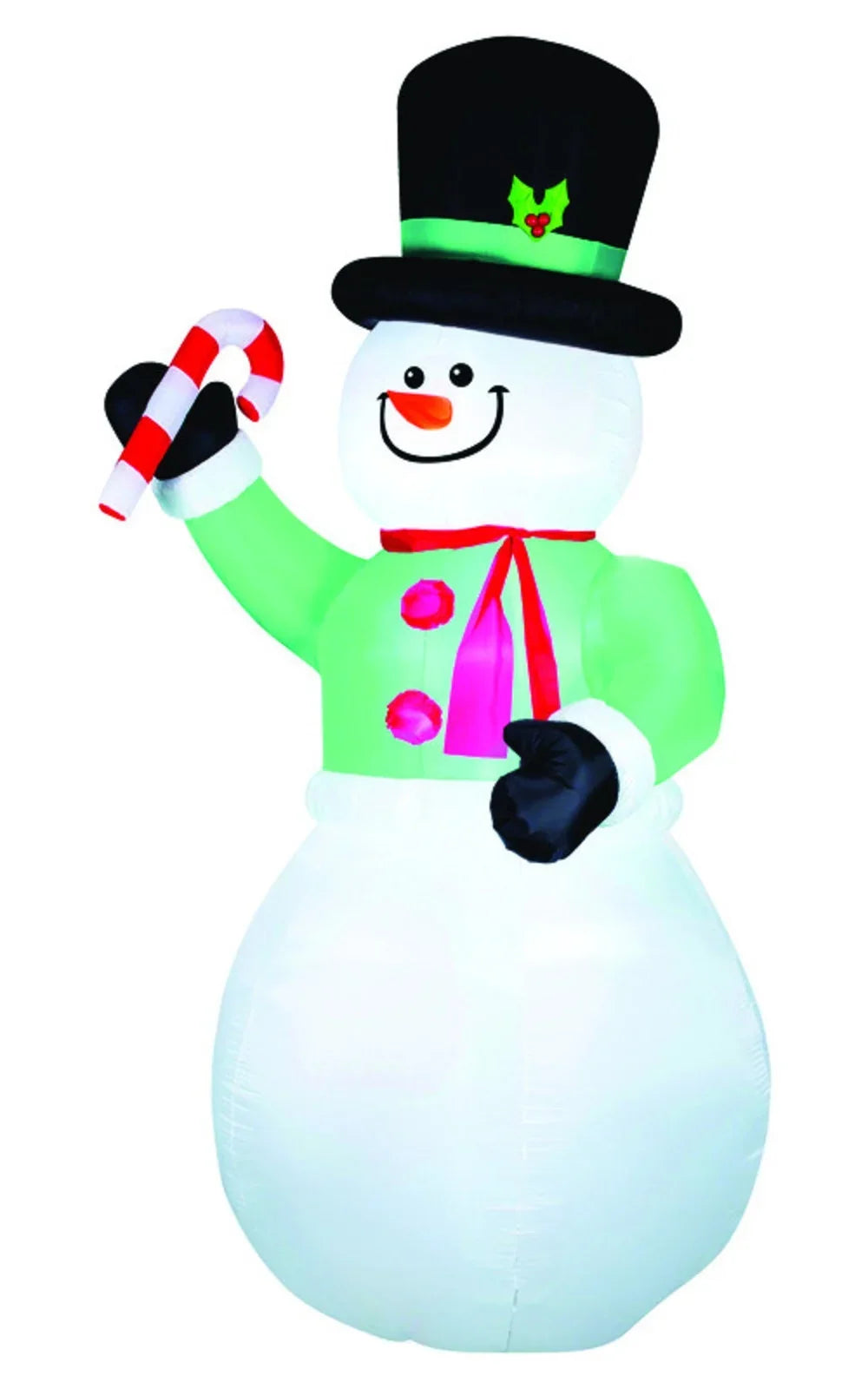 LED with Inflatable 12 Snowman Gemmy Candycane ft.
