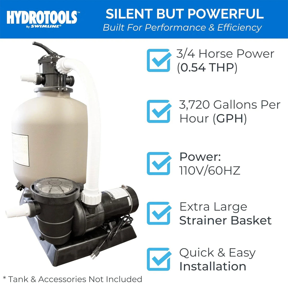 HydroTools Pool Discharge HP Flo Hydro Swimline Swimming 0.75 Vertical Pump