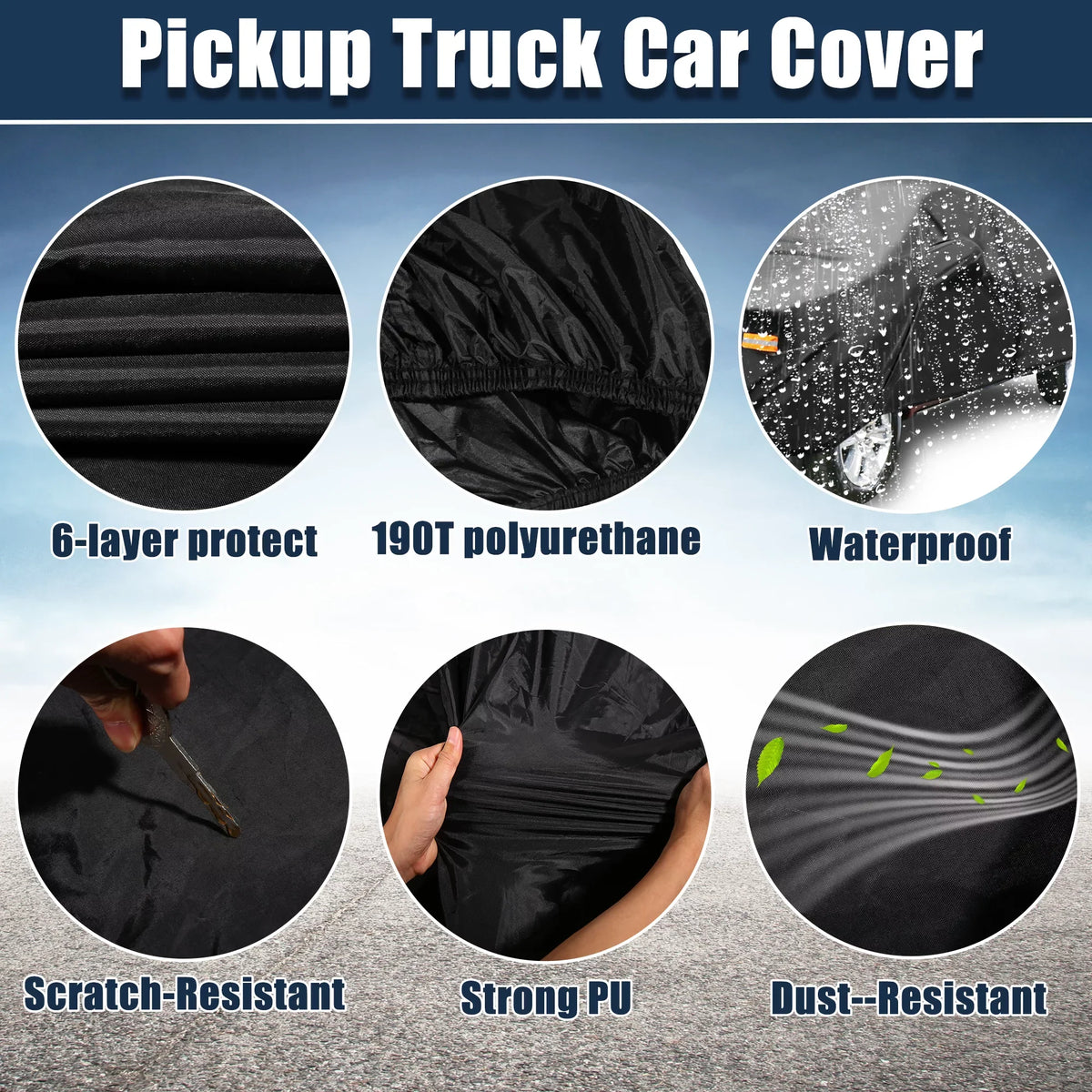 Extended Pickup Tacoma Truck Cab Cover 05-2021 for Toyota Black Crew 4-Door Cab