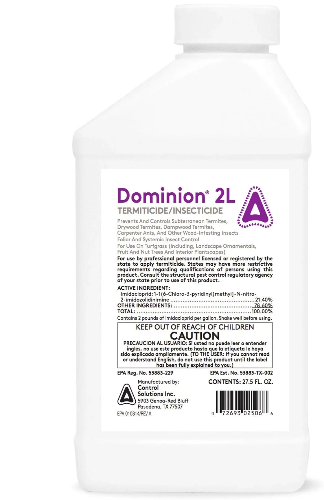 2L - Fluid 27.5 Ounce Termiticide/Insecticide Dominion Solutions Control
