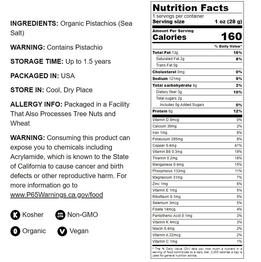 to Live Vegan Pistachios — Non-GMO, Pounds Organic by — 25 and Food Salted, Roasted