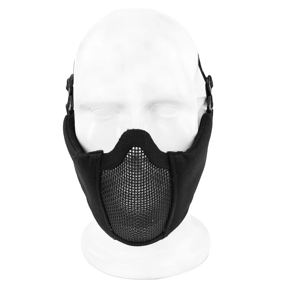 Face Lower Comfortable Black Foldable Adjustable Half Unisex Prop Mask Protective Paintball Wosport