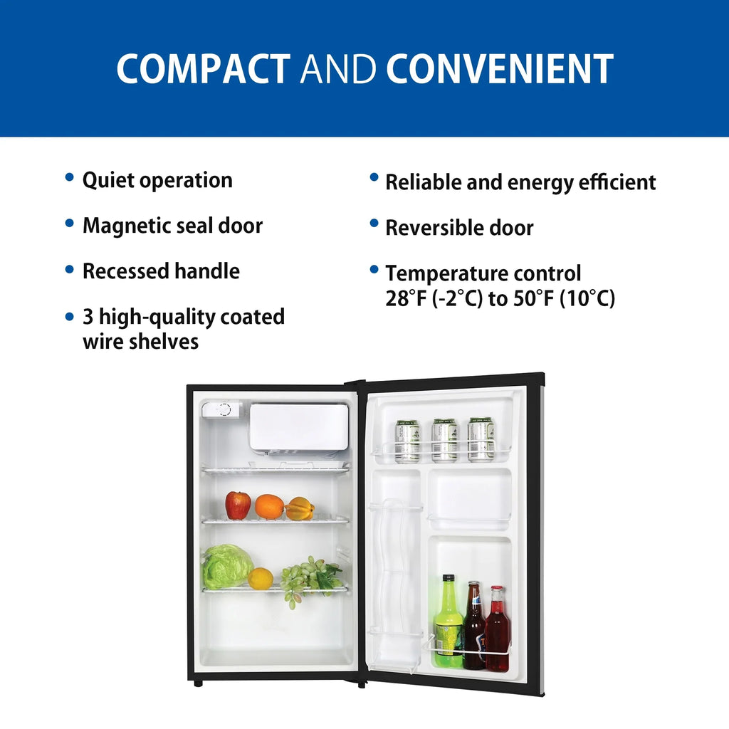 (124L) Freezer 4.4 Ft with Cu Stainless Koolatron Steel Refridgerator Compact Fridge