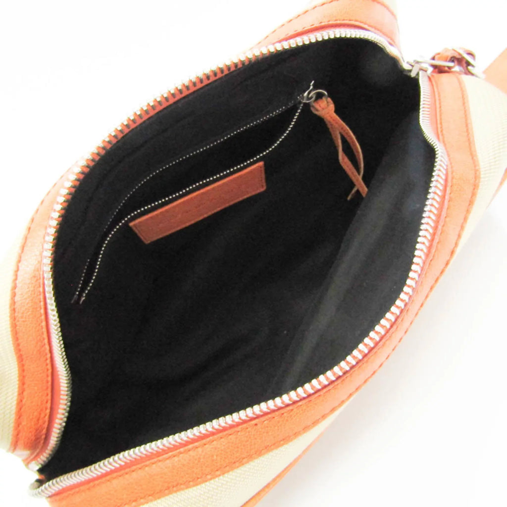 Orange,Yellow Men,Women Bag Pre-Owned (Good) Clutch Leather,Nylon Canvas 527147 Balenciaga Town