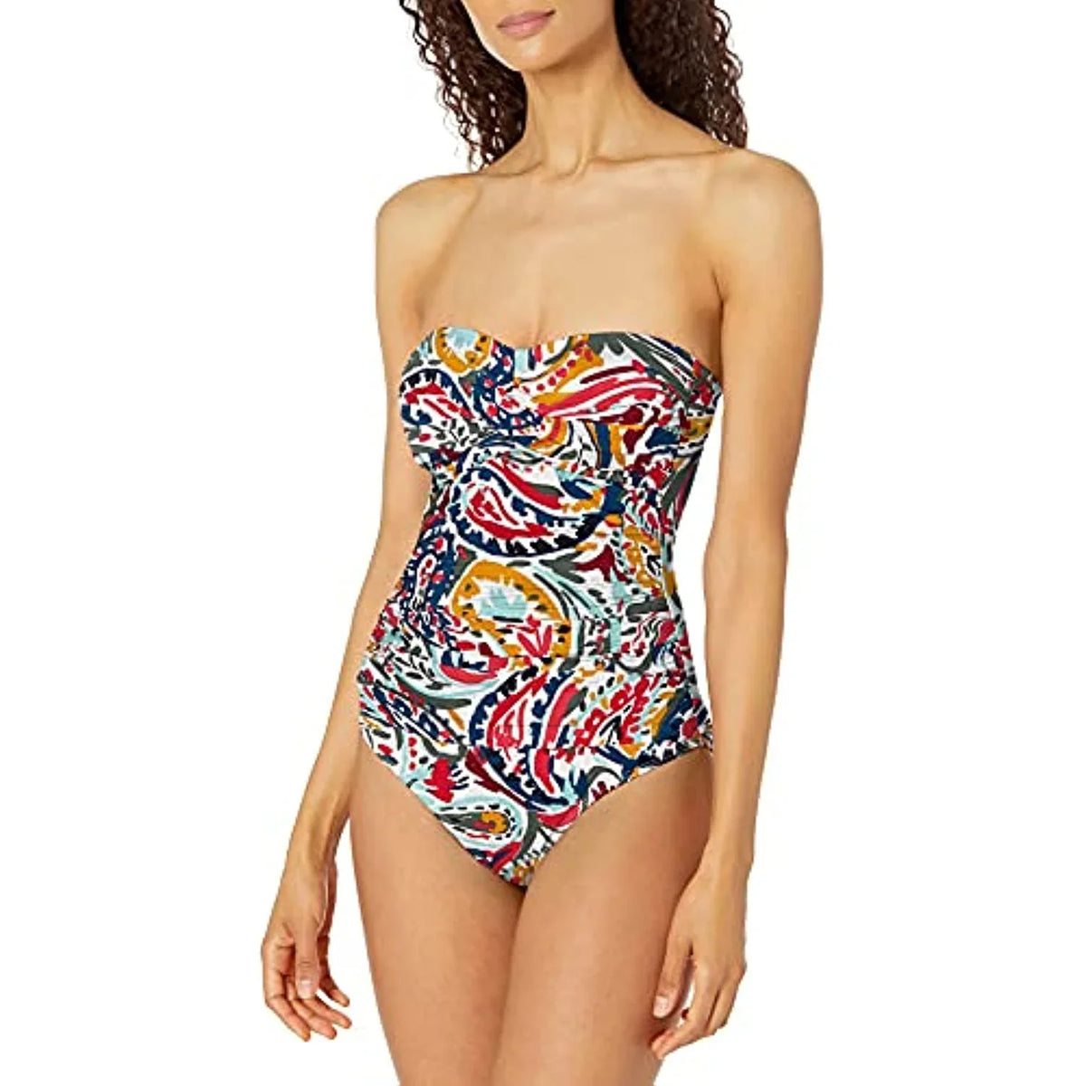 Twist 10 Bandeau Piece Womens Multi Anne One Swimsuit Cole Paisley