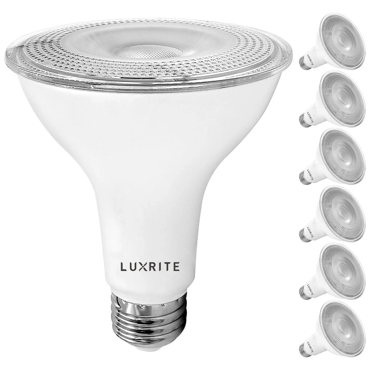 Bulb Luxrite PAR30 Wet 6-Pack Cool Rated 850 Listed 4000K White 11W Dimmable Flood Light E26 LED Lumens UL Base