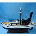 x Modern Model Wood Boat Boat Handicrafts - Natural Old 19in. 25in. Shrimp 5in. x