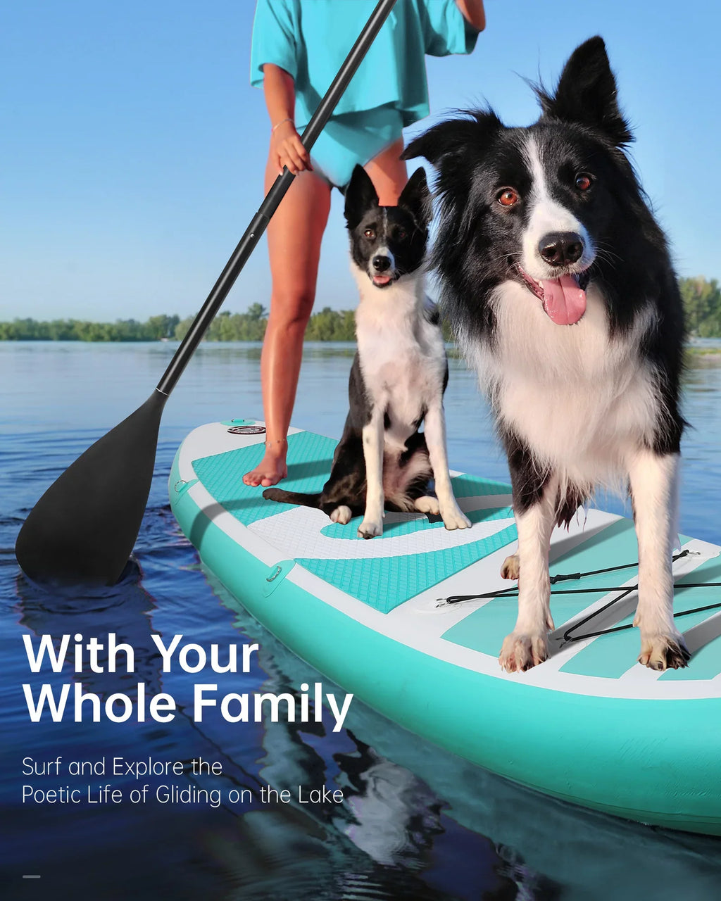Inflatable Up SUP & Summer Stand Board 120"x30"x6" Youth Paddle Paddle for Board Board with Adults