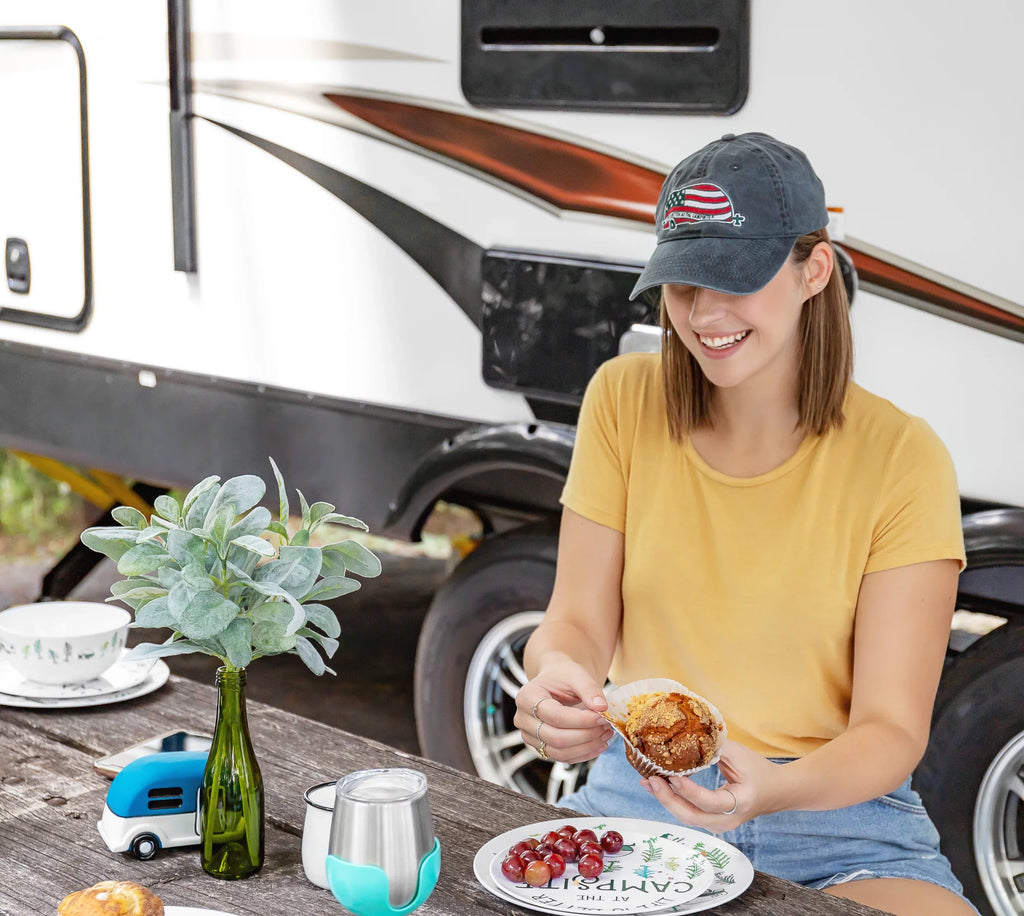 a Camco Stems, and 18/8 at Grade Campsite (53068) Life Comes 4 Tumblers Removable in Construction, is Size Insulated | Steel Features a Wine the Kitchen Colorful Stainless Better Vacuum 8oz