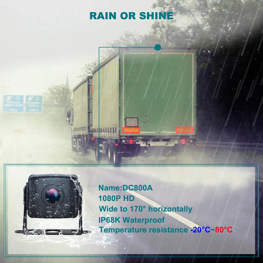 for Camera with Backup DVR RV Monitor Driving 7" Video BSD Bus+2 Truck Recorder