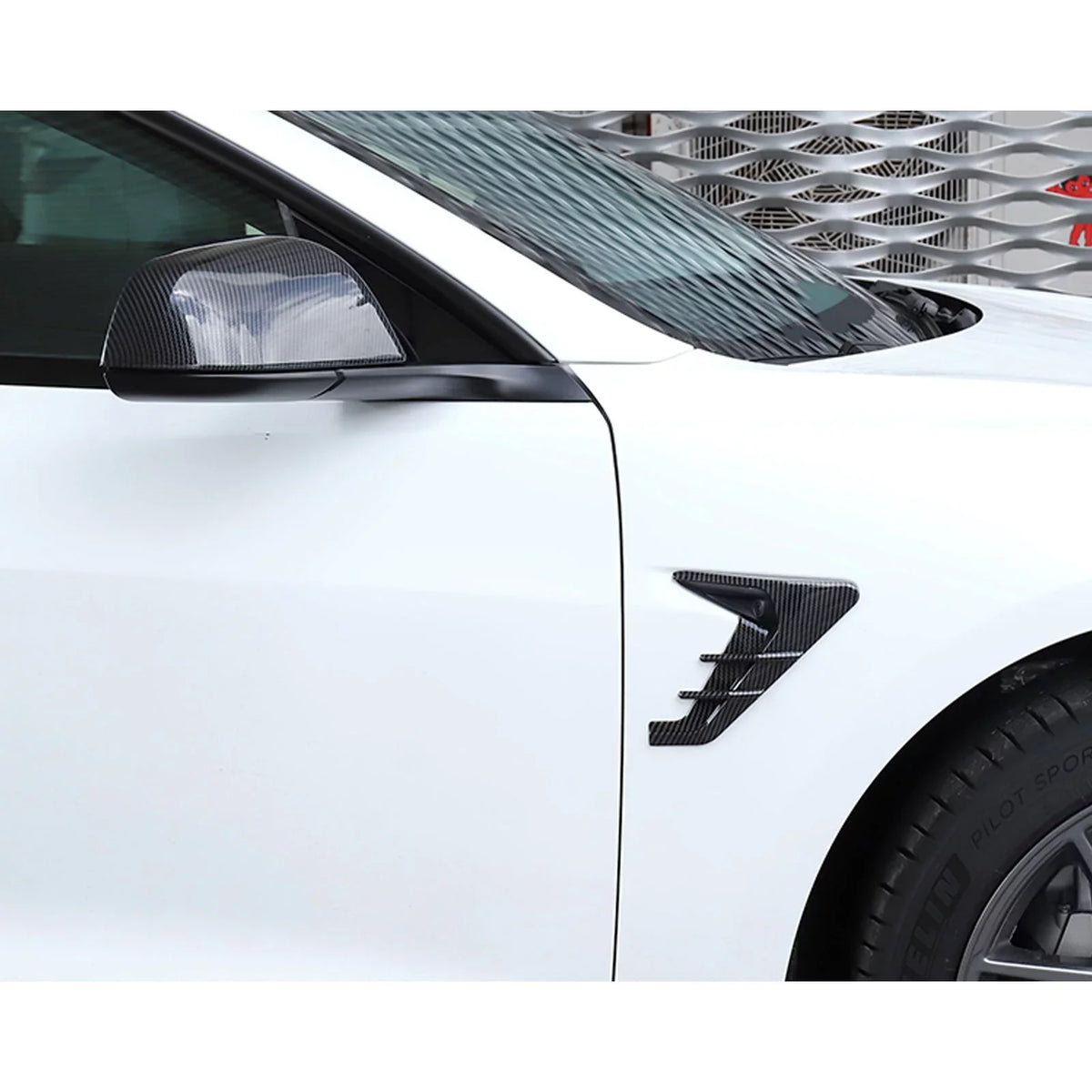 View Fiber Y Carbon Turn Pattern, Xotic Trim, Model Marker Model Indicator Cover 2021+ Side Tech Compatible with Signal Tesla Camera 3