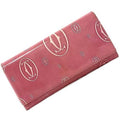 2C Bifold Happy L3000951 Birthday Wallet Pink Leather Pre-Owned Motif Ladies (Fair) Long Cartier