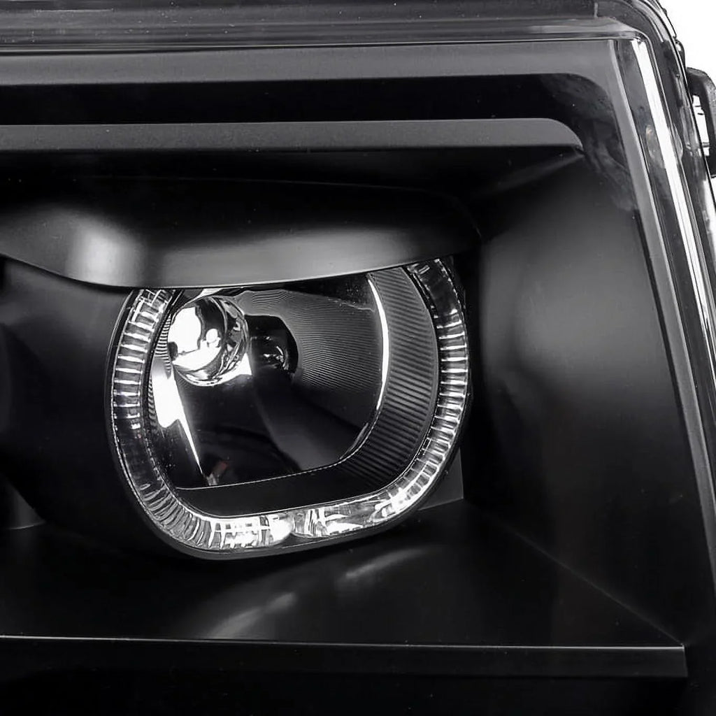 Ring] light AKKON Halo Headlights - Pickup 09-14 LED Truck Set Tail + LED Projector F150 [Dual F-150 For Black