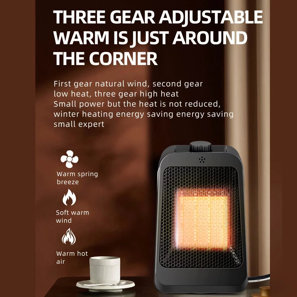 3 Heater Portable - Warm Keep Black Modes - Adjustable Heater Anywhere Office JahyShow Space Home - Thermostat, and
