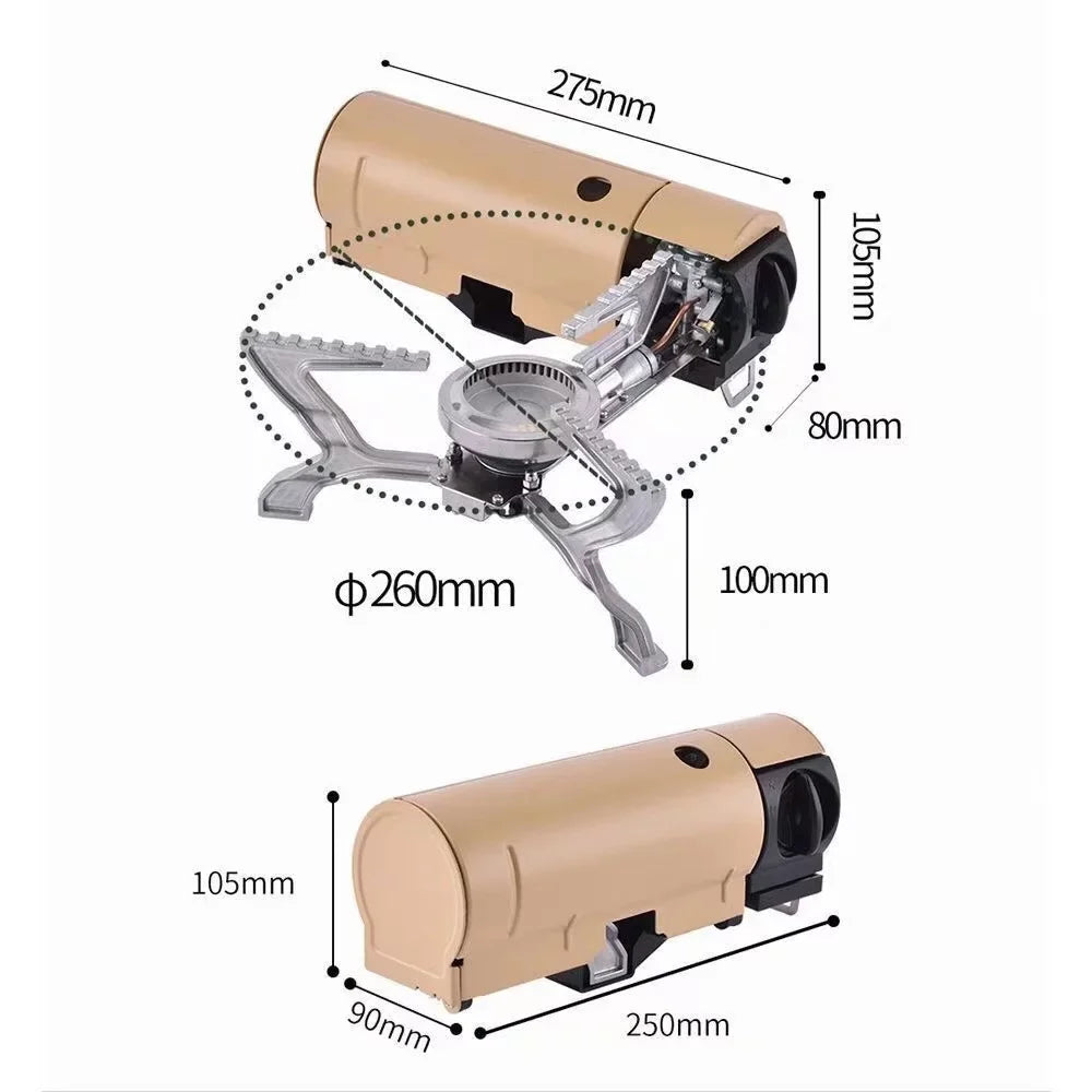 Stove Camp Compact Go Burners 2600W with Powerful and on Cooking - Carrying for Bag Gases Nebublu Stoves