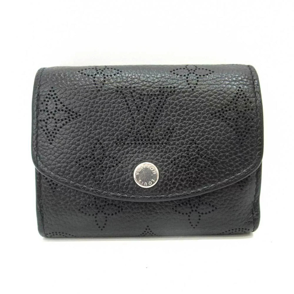 M67498 Louis Noir Mahina Black Mini XS Vuitton Ilysse LOUISVUITTON Wallet Trifold Monogram (Good) Portofeu Pre-Owned Women's
