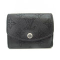 M67498 Louis Noir Mahina Black Mini XS Vuitton Ilysse LOUISVUITTON Wallet Trifold Monogram (Good) Portofeu Pre-Owned Women's