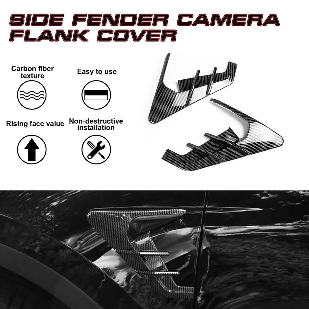 View Fiber Y Carbon Turn Pattern, Xotic Trim, Model Marker Model Indicator Cover 2021+ Side Tech Compatible with Signal Tesla Camera 3